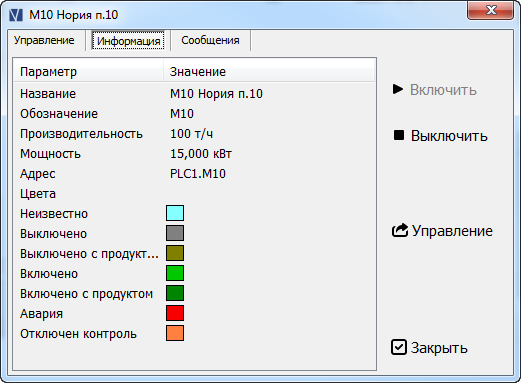 Управление оборудованием. Информация.